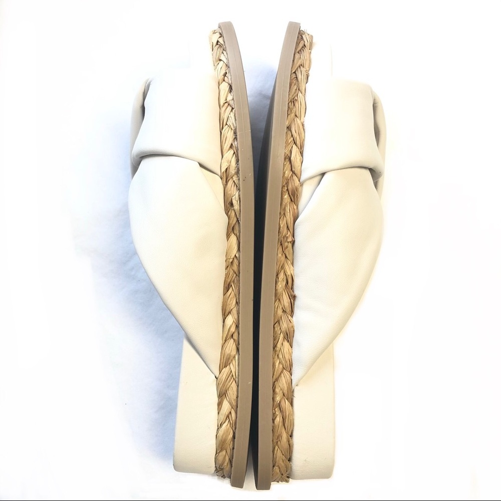 $100 EUC Dolce Vita 9 Giza Knotted Platform Slides Sandals White Brown - Picture 7 of 7